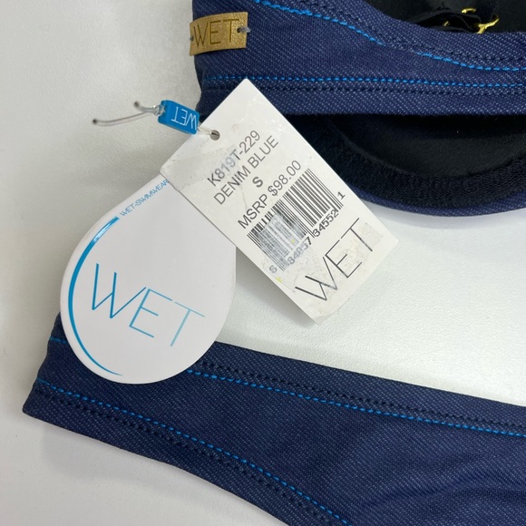 WET Swimwear Bikini Set in Denim Blue New With Tags Size Small - Picture 7 of 16